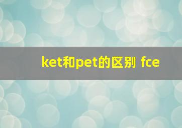 ket和pet的区别 fce